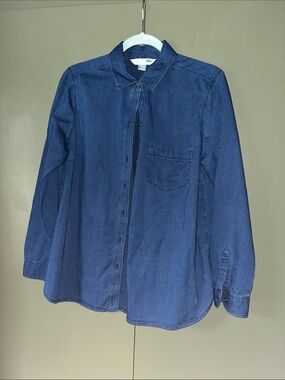 Old Navy Blue Women's Denim Button-Up Blouse